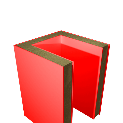 Сэндвич-панель угловая МВУ 120 мм  П-образная профиль Г-образный №2 острый