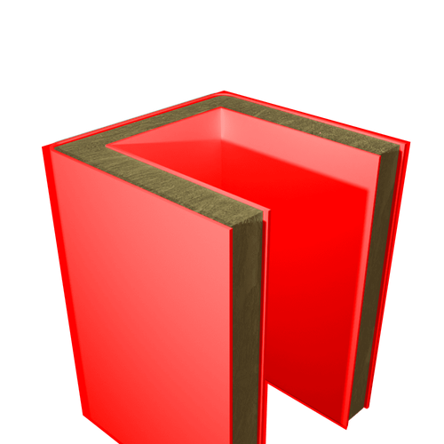 Сэндвич-панель угловая МВУ 170 мм П-образная профиль Г-образный №1 скругленный