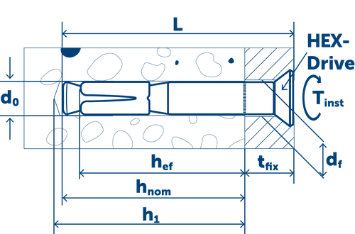 Sormat Анкер LIEBIG SK для высоких нагрузок оцинкованный M10-15/70/4