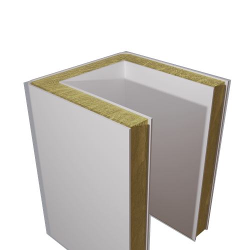 Сэндвич-панель угловая МВУ 100 мм П-образная профиль Г-образный №1 скругленный