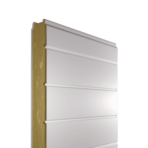 Сэндвич-панель стеновая МВУ 250 мм профиль V-образный среднелинованый