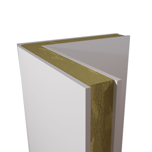 Сэндвич-панель угловая МВУ 80 мм Г-образная профиль №1 скругленный