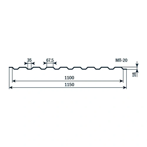 Профнастил МП20 (0.45мм) "Оцинкованный"