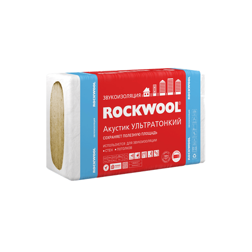Базальтовый утеплитель ROCKWOOL АКУСТИК БАТТС 1000х600 50 мм