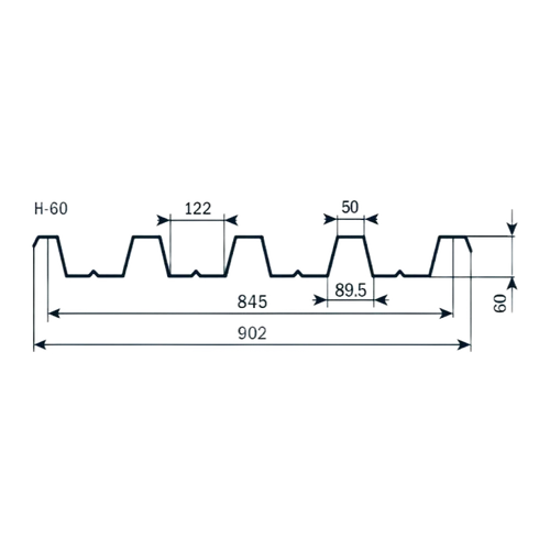 Профнастил Н60 (0.7мм) "Оцинкованный"