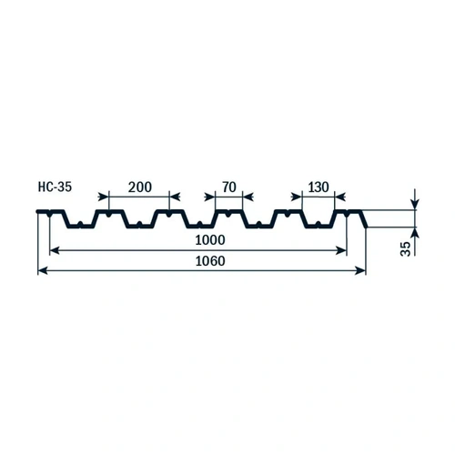 Профнастил НС35 (0.4мм) "Оцинкованный"