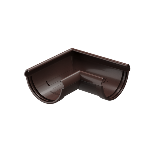 Docke LUX Угол желоба 90° (Шоколад) для водостока пластик