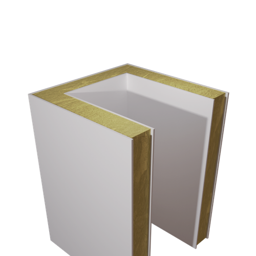 Сэндвич-панель угловая МВУ 60 мм  П-образная профиль Г-образный №2 острый