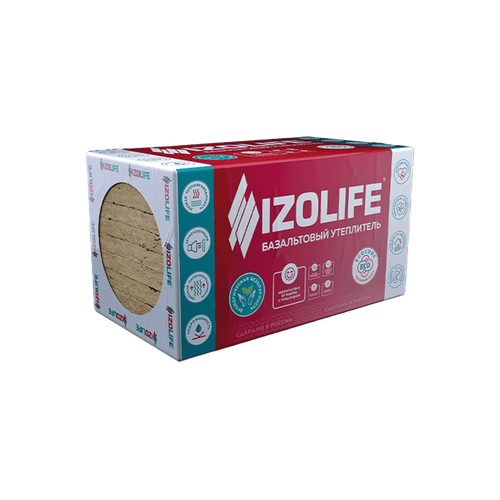 Утеплитель Изолайф IZOLIFE ФАС СТАНДАРТ (100 кг/м3) 1200х600, 100мм 3пл./2,16м2, 0,216 м3
